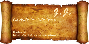 Gerhát János névjegykártya