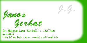 janos gerhat business card
